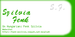 szilvia fenk business card